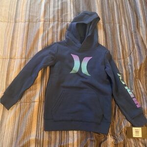 Hurley Kids' Navy Hoodie with Multicolor Logo